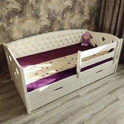 Кровать детская "Небесная" с мягкой спинкой - фото 5445