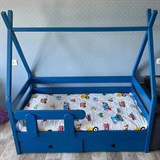 Кровать детская "Вигвам ограждение горизонтальными планками"